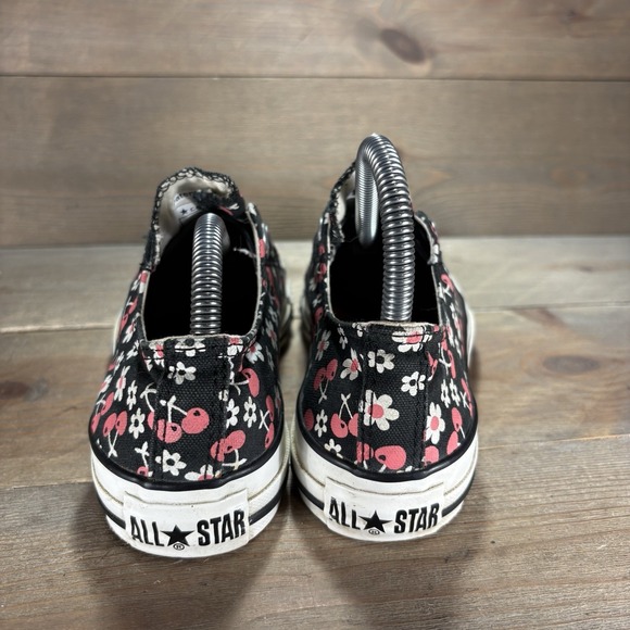 converse all star chuck taylor womens size 6 shoes black pink cherry floral - Picture 5 of 9